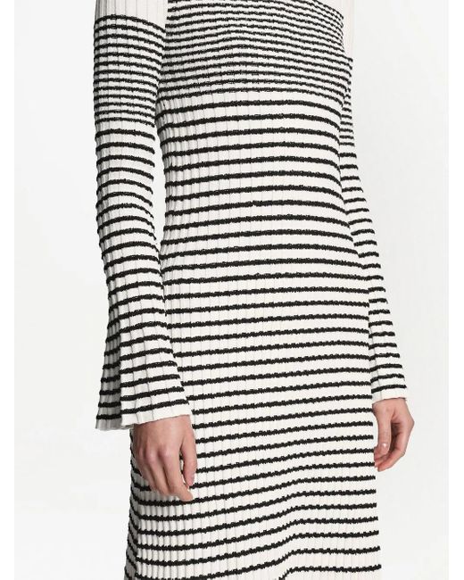 Proenza Schouler White Striped Bouclé Knit Dress