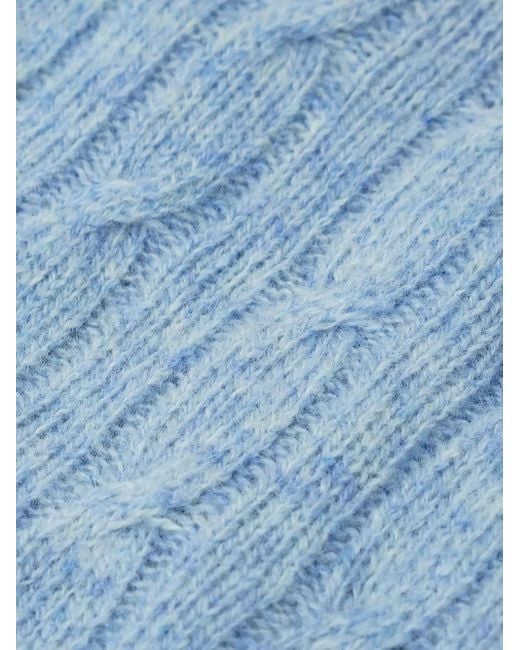 Pull En Maille Torsadée À Logo Brodé Sporty & Rich en coloris Blue