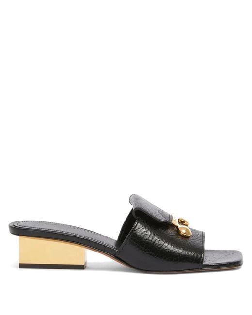 Marni Black Leather Heeled Sandals