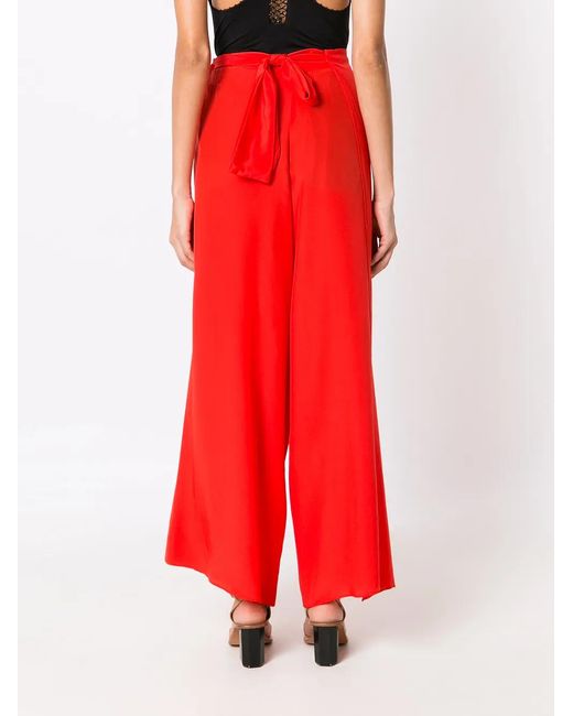 Amir Slama Red Silk Palazzo Pants