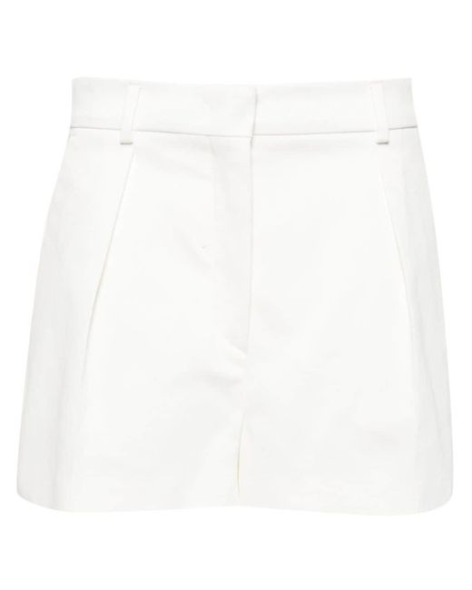 Sportmax White Twill Pleated Shorts