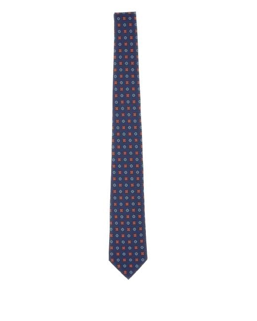 Cravate En Soie Kiton pour homme en coloris Blue