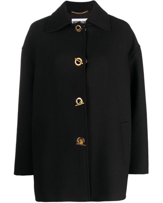 Moschino Black Virgin Wool-blend Coat