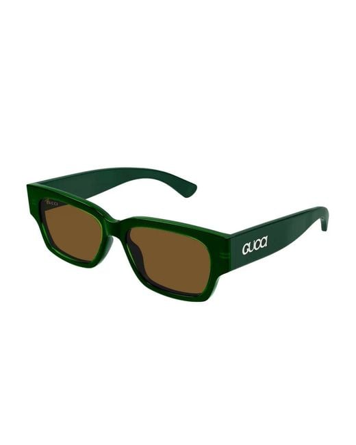 Gucci Green Rectangle-Frame Sunglasses