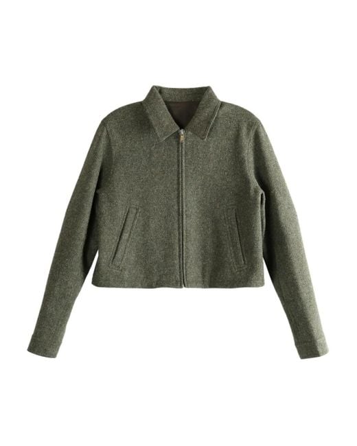 メンズ Rick Owens Alice Brad Cropped Zip-up Jacket Green