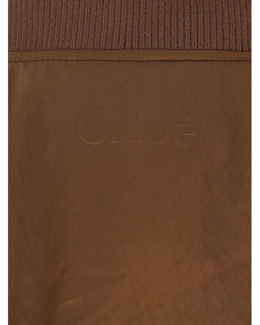 Chloé ジップアップ ボンバージャケット Brown