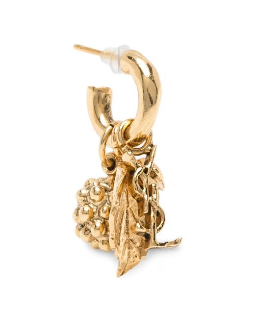 Saint Laurent Metallic Leaf-Pendant Hoop Earrings