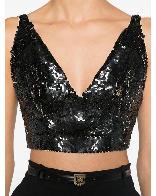 P.A.R.O.S.H. Cropped Top in het Black