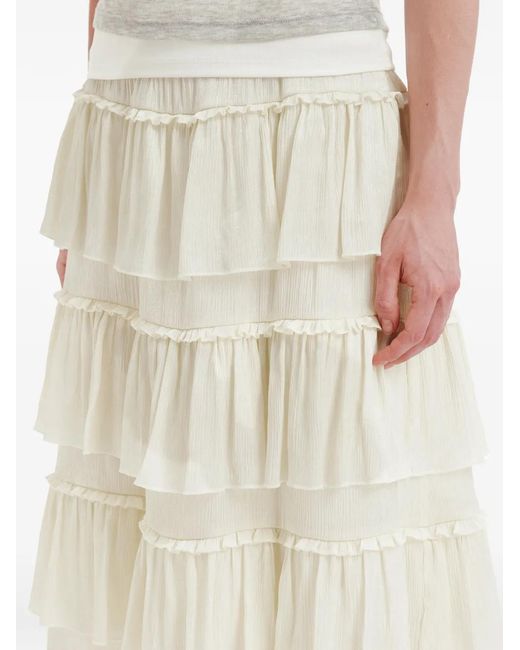 B+ AB White Tiered Ruffled Skirt