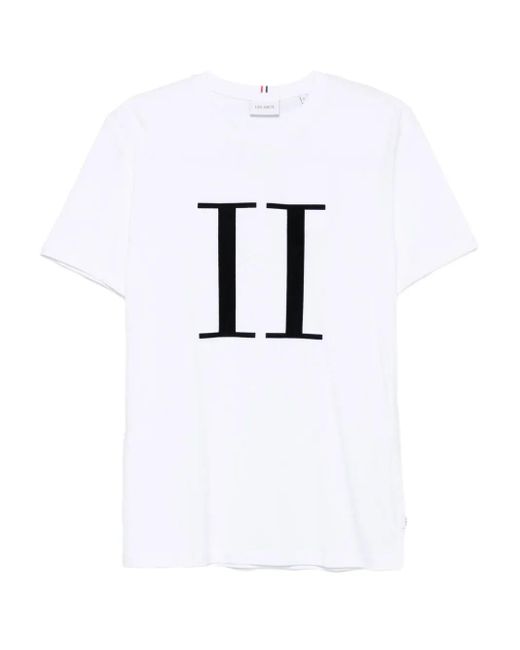 Les Deux White Roman Numeral Cotton Tshirt for men