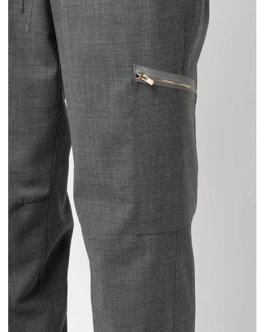 Semicouture Gray Tapered Drawstring Trousers