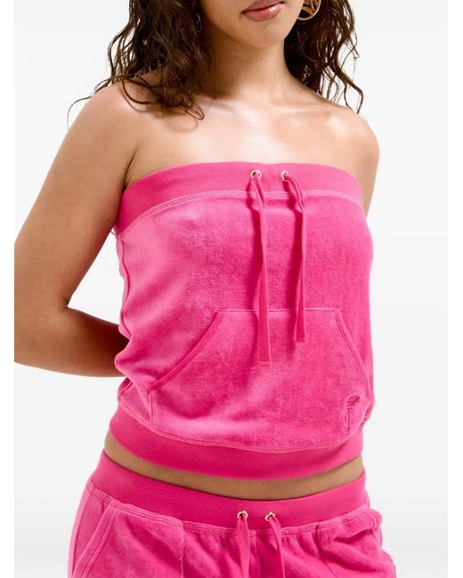 Juicy Couture Pink Heritage Velour Tube Top