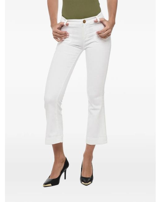 Seafarer White Patch-Pocket Wide-Leg Jeans
