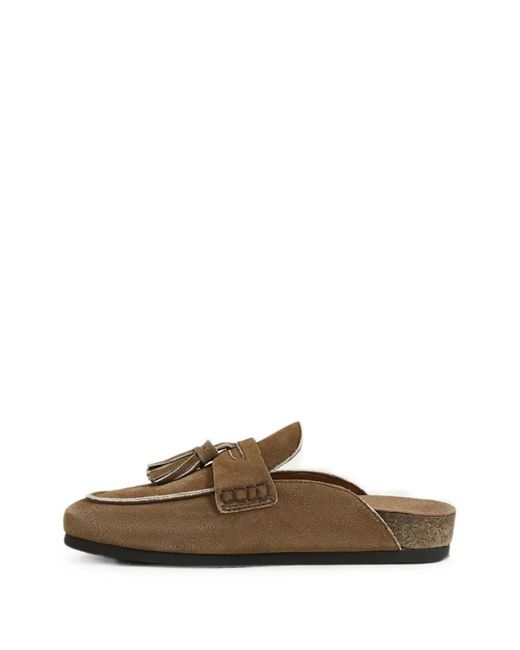 Sam Edelman Brown Astrid Tassel-Detail Mules