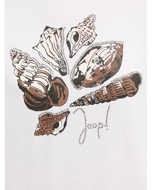 Joop! White Shell-Print Rhinestone-Embellished T-Shirt