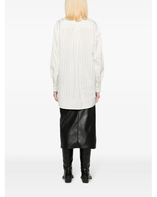 Isabel Marant White Cylvany Striped Shirt