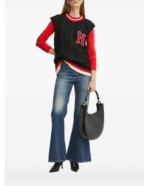 Silvian Heach Kabelgebreide Trui in het Red