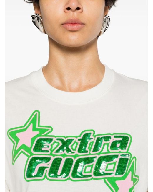 Gucci T-shirt Met Extra -print in het White