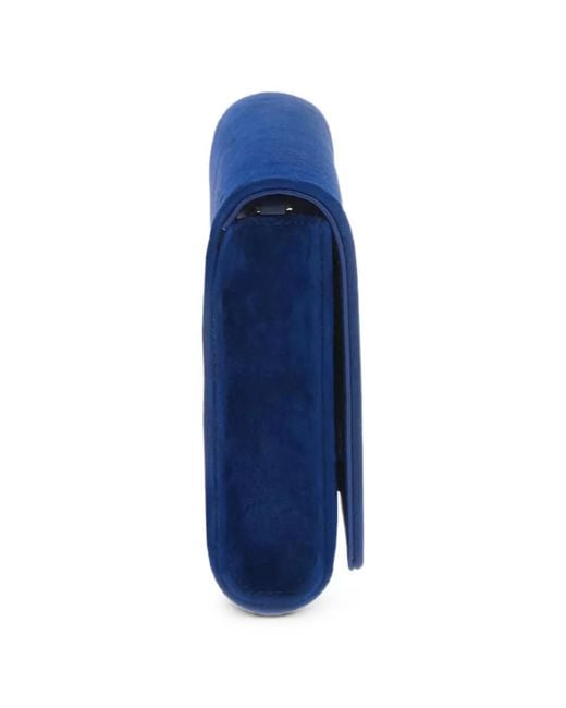 Gianvito Rossi Blue Monica Suede Clutch Bag