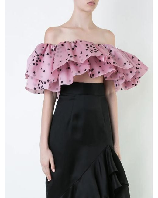 Bambah Pink Ruffled Silk Organza Top