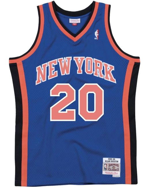 Mitchell & Ness Blue "New York Knicks 1998-99 Allan Houston" Swingman Jersey for men