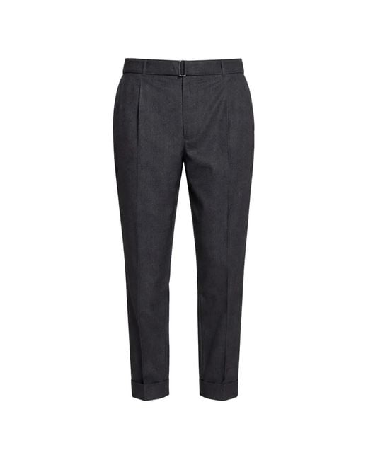 Officine Generale Blue Hugo Pleated Cuffed Trousers for men