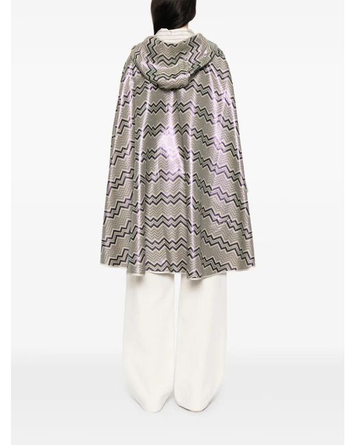 Missoni Gray Chevron-Pattern Hood Cape