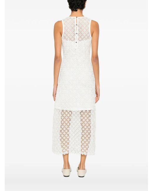 Maje White Lace Knitted Dress