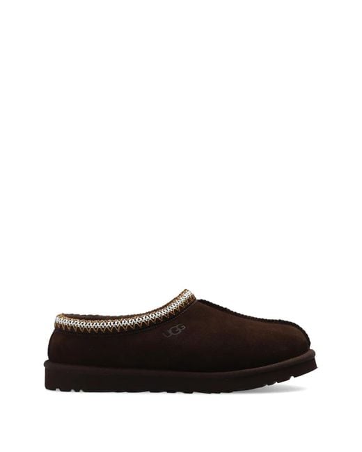 Ugg Black Tasman Ii Embroidered Suede Slippers for men