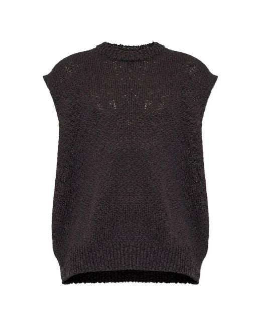 Homme Plissé Issey Miyake Black Risotto Sleeveless Sweater for men