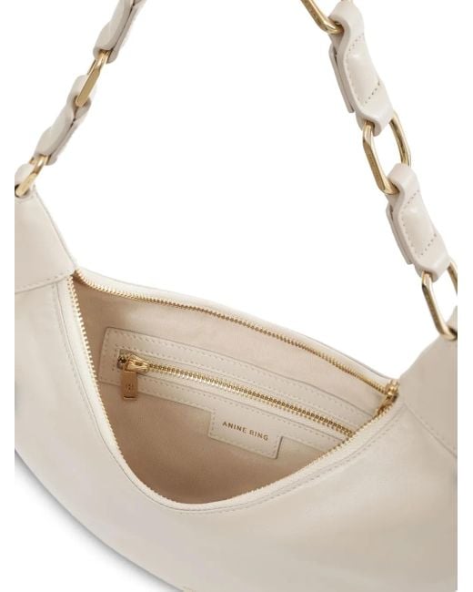 Anine Bing White Kate Curved-Silhouette Shoulder Bag