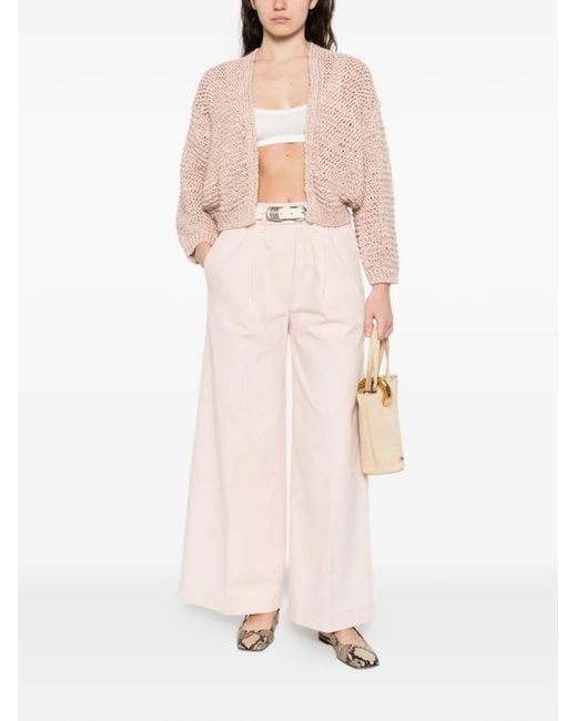Forte_forte Natural Open-Front Knitted Jacket