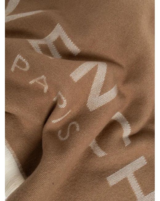 Givenchy Brown Logo Fringed Scarf
