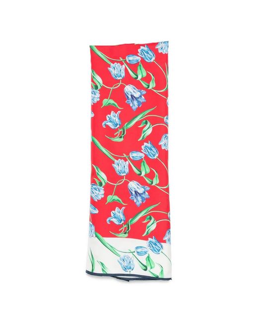 KENZO Seidenschal Mit Blumenprint in White für Herren