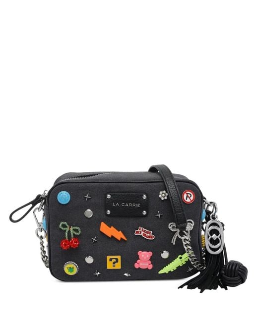 La Carrie Black Removable-Pins Shoulder Bag