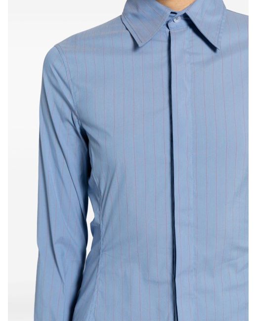 Jean Paul Gaultier Blue Gestreiftes Hemd