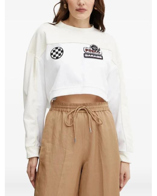 Pinko Natural Colour-Block Patch Sweatshirt