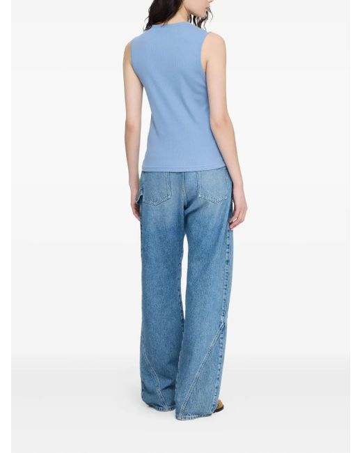 J.W. Anderson Blue Logo-Embroidered Tank Top