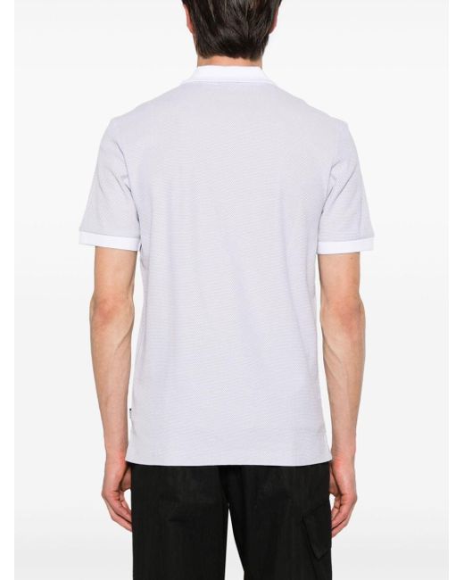 Boss White Piqué-weave Polo Shirt for men