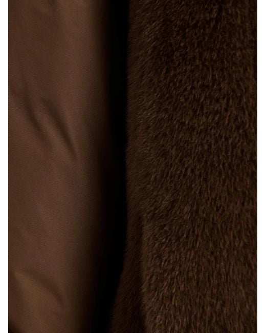 Essentiel Antwerp Brown Kbeauty Faux-Fur Panelled Puffer Jacket