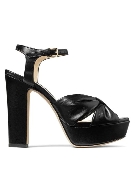 Jimmy Choo Black Heloise 120 Leather Sandals