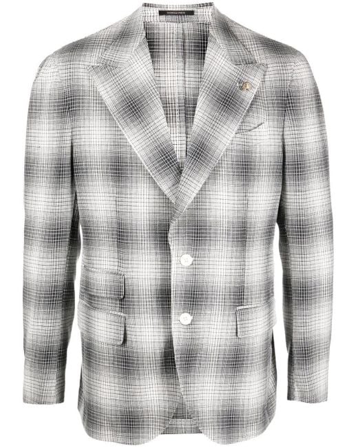 Gabriele Pasini Checked Peak-lapel Blazer in Gray for Men | Lyst