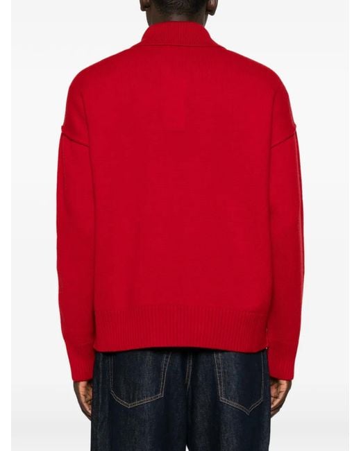 AMI Red Ami De Coeur Polo Shirt for men