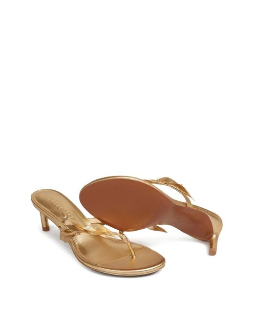 Cult Gaia Metallic Leaf-Detail Sandals