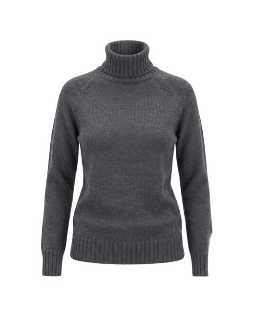 Drumohr Gray Roll-Neck Raglan-Sleeve Sweater