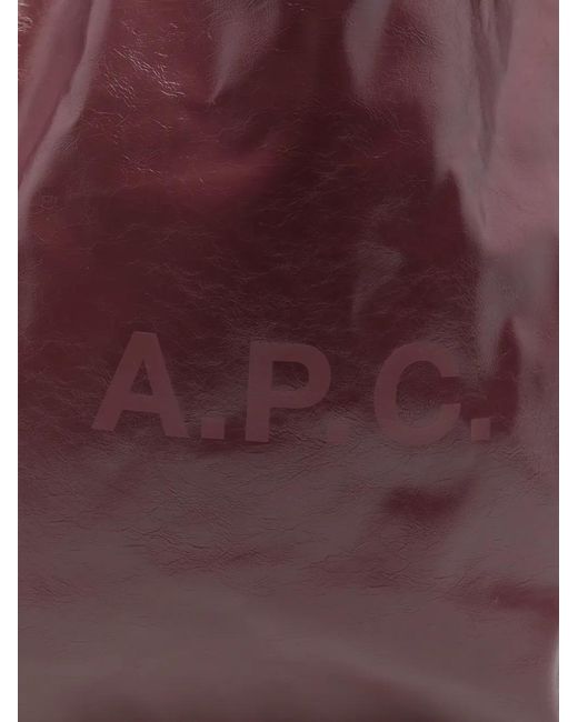 A.P.C. Purple Logo-Print Tote Bag