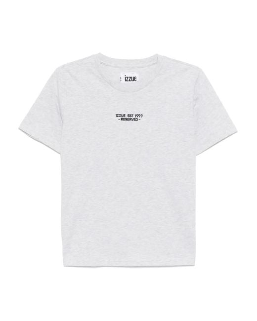 Izzue White Logo-Embroidered T-Shirt