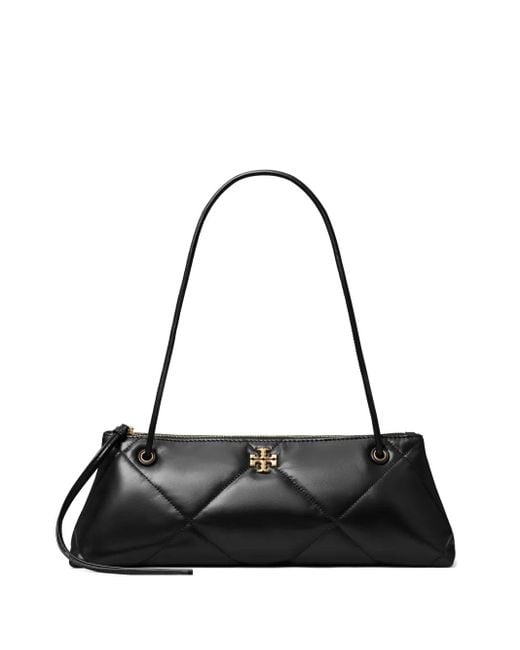 Tory Burch Black Kira E/w Diamond-quilted Leather Shoulder Bag