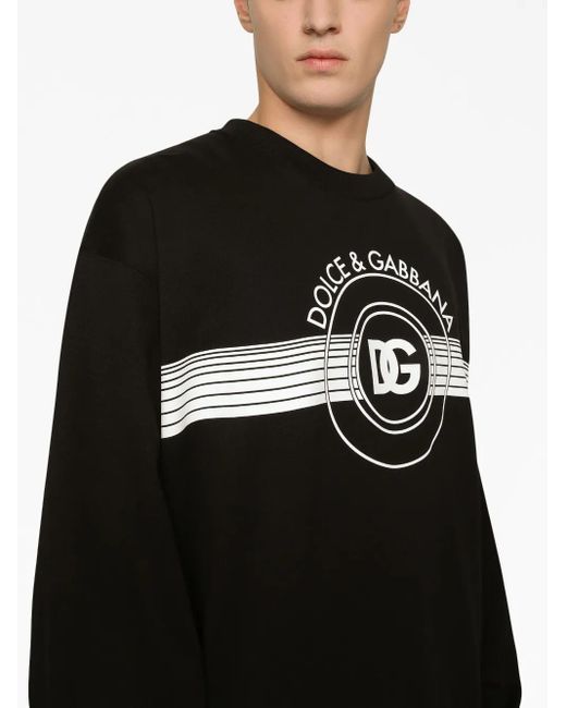 Dolce & Gabbana Black Cotton Crew-Neck Sweatshirt For for men