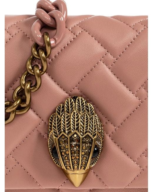 Kurt Geiger Pink Mini Kensington Quilted Leather Shoulder Bag